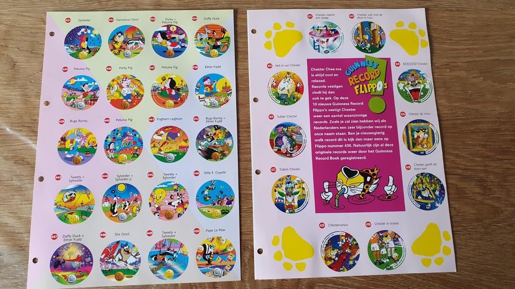 2x achterblad met kleine misprint 421 t/m 450 24 game & oly, Ophalen of Verzenden, Olympic, Losse flippo's