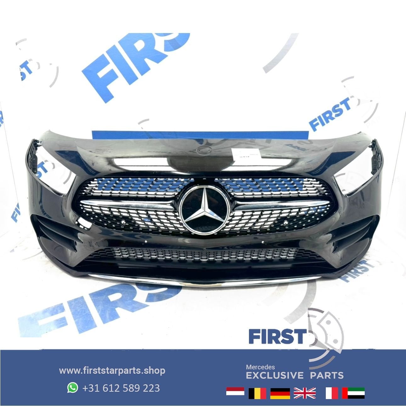 W177 BUMPER AMG LINE VOORBUMPER A KLASSE 2022 35 ZWART WIT G, Auto-onderdelen, Carrosserie en Plaatwerk, Gebruikt, -, Voor, Ophalen of Verzenden