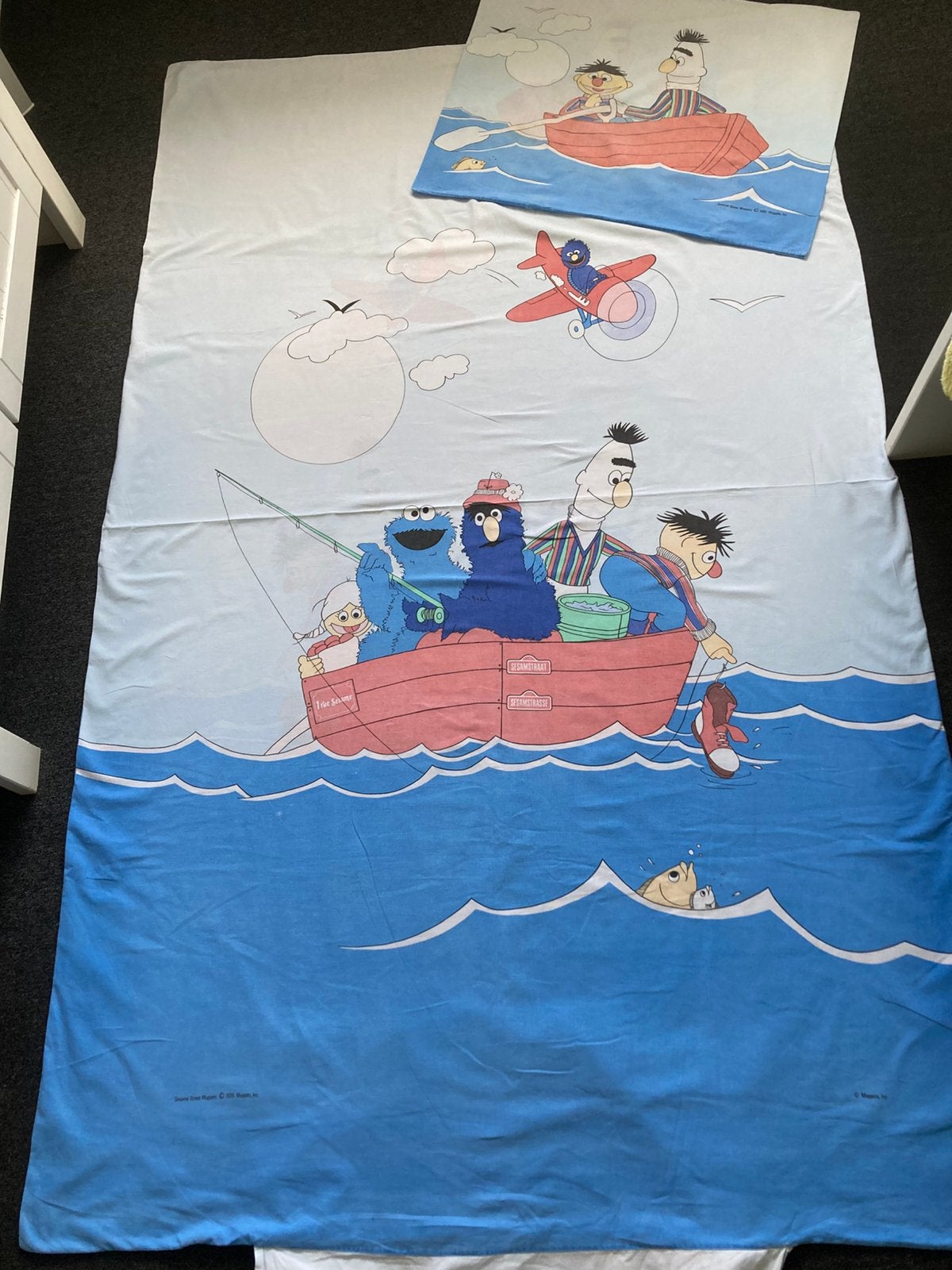 Bert en Ernie dekbekbed overtrek, Ophalen of Verzenden, Zo goed als nieuw, Jongetje of Meisje, Dekbedovertrek