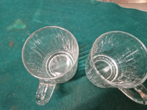 theekoppen vintage gestreept glas, Ophalen of Verzenden