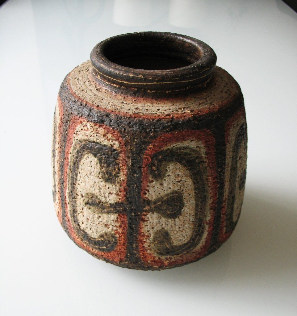 Aardewerk Grote Vaas Jan van Stolk 23 cm. jaren 80  , Antiek en Kunst, Ophalen of Verzenden