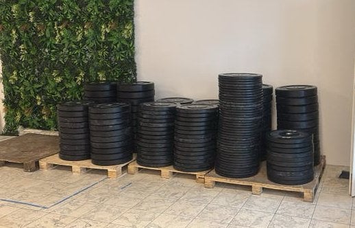 Bumperplates - €2,- per kg, Sport en Fitness, Fitnessmaterialen, Ophalen, Halterschijven, Gebruikt, Divers