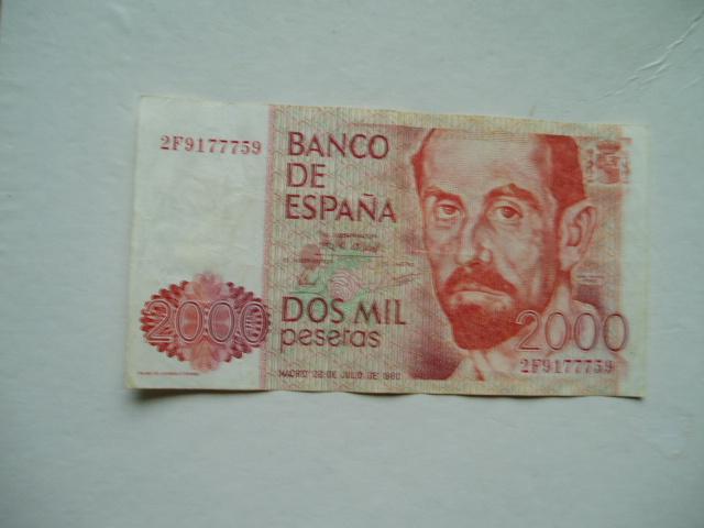 1237. Spanje, 2.000 pesetas 1980 Juan Ramón Jiménez., Postzegels en Munten, Bankbiljetten | Europa | Niet-Eurobiljetten, Los biljet