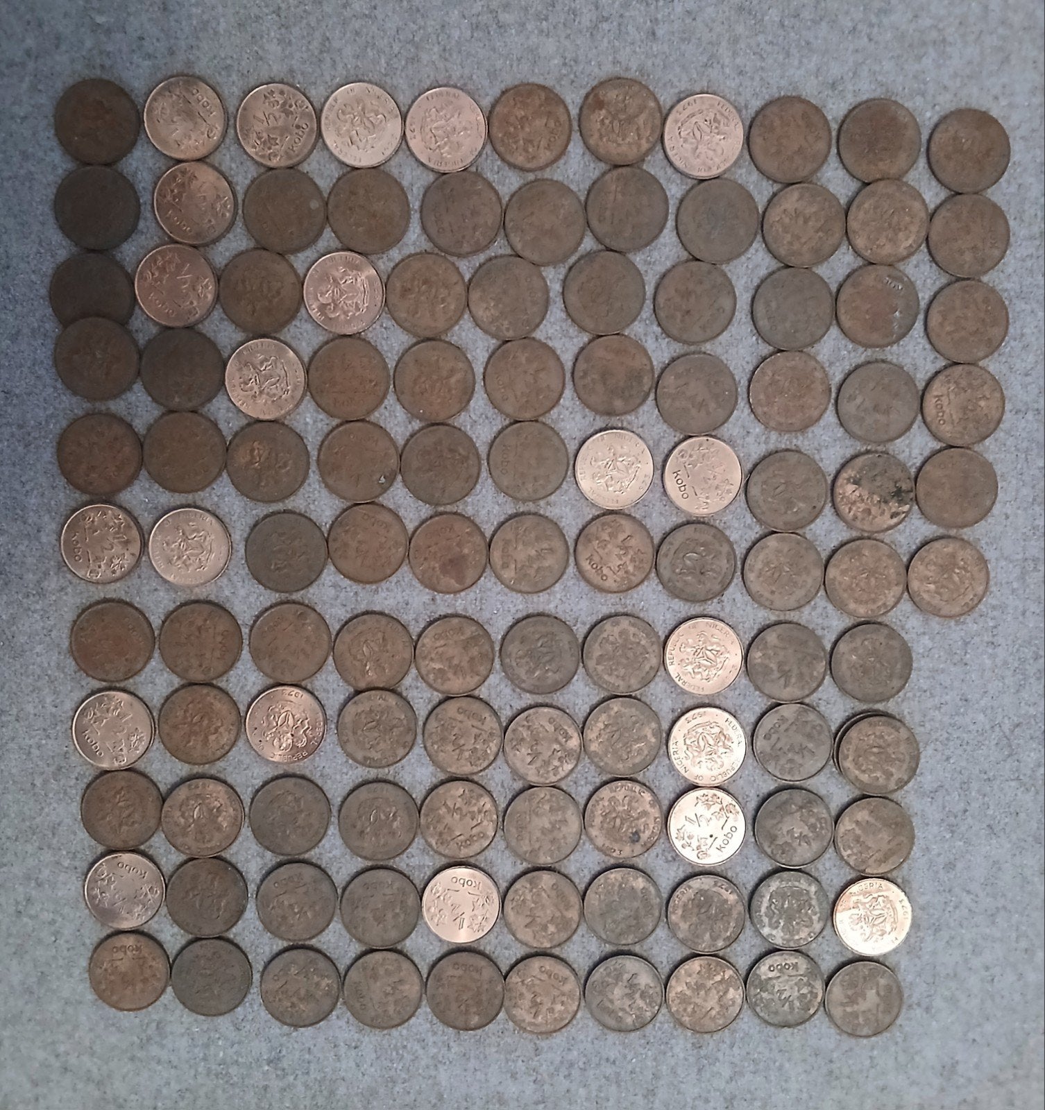 Partij van 116x bronzen Nigeria 1/2  Kobo munten (Afrika), Ophalen of Verzenden, Buitenland, Munten