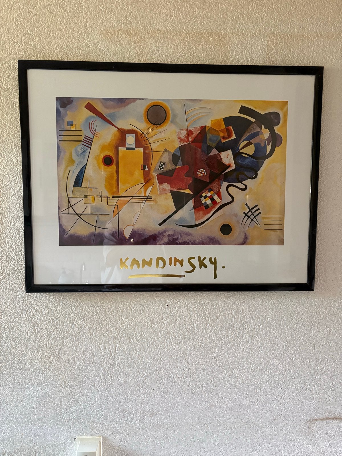 Kandinsky abstracte print in lijst, Abstract, Papier/karton, Ophalen of Verzenden, Ingelijst