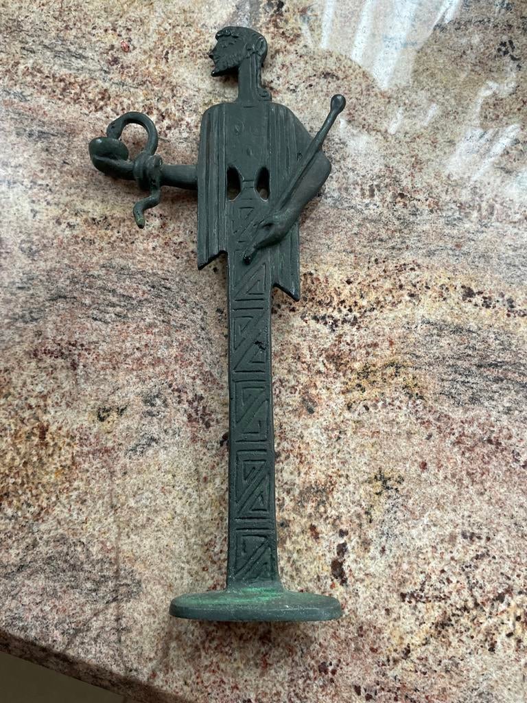 Vintage Griekse God Hermes Bronzen Beeldje, Antiek en Kunst, Ophalen of Verzenden