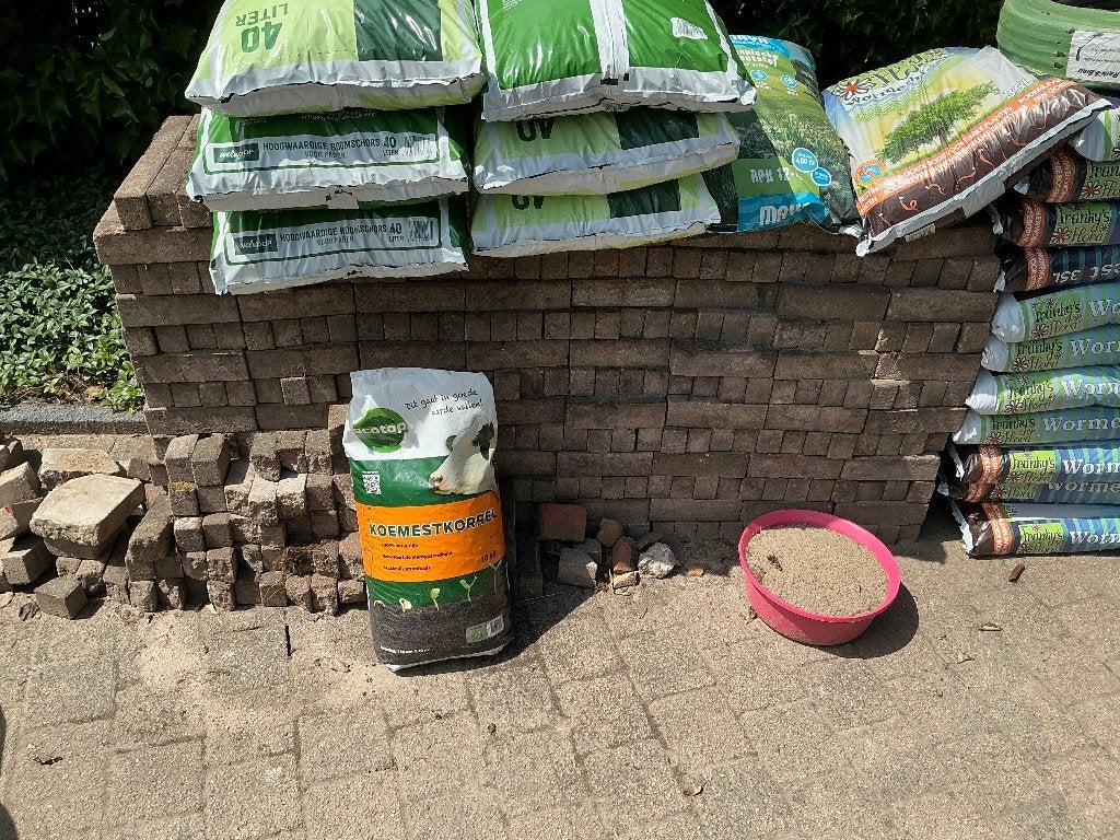 Stenen gratis afhalen, Tuin en Terras, Ophalen, Gebruikt, Klinkers, 5 tot 10 m²
