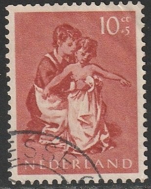 Nederland 1954 652 Kind 10c Afdrogen, Gest, Ophalen of Verzenden, Na 1940, Gestempeld