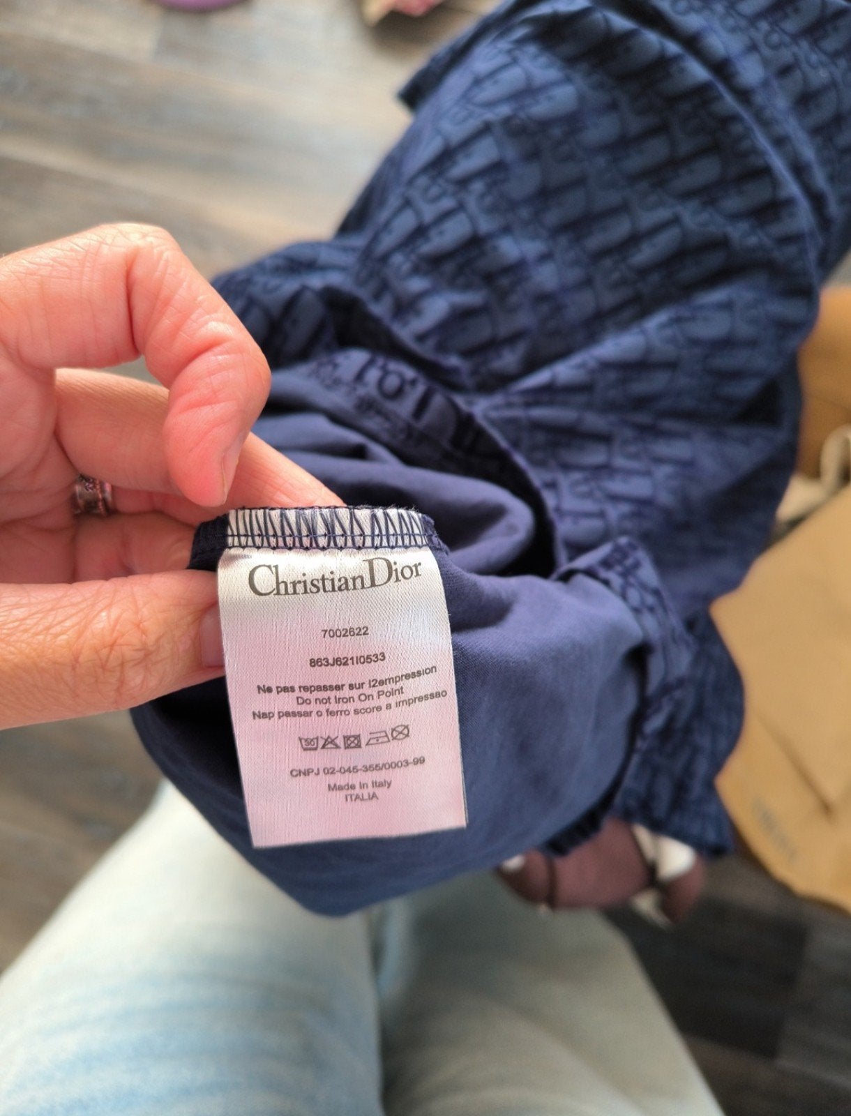 Dior Oblique T-shirt - Donkerblauw met monogram, Kleding | Heren, Maat 56/58 (XL), Zo goed als nieuw, Dior, Verzenden