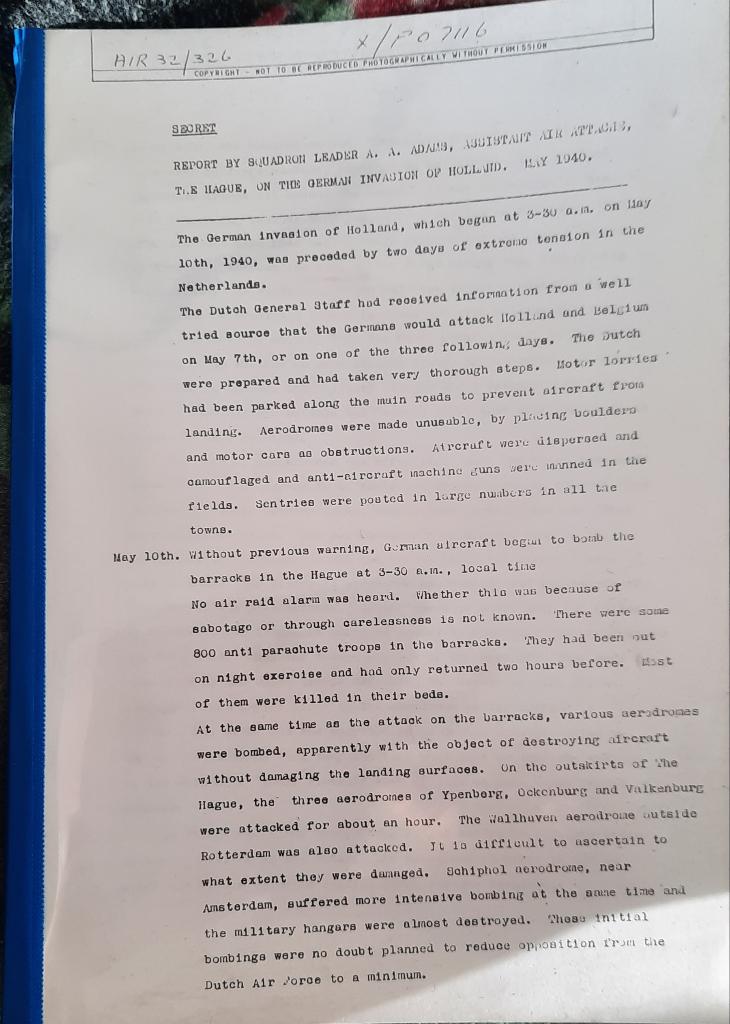 report by squadron leader aa adams invasion may 1940, Boeken, Tweede Wereldoorlog, Aa adams, Ophalen of Verzenden, Zo goed als nieuw
