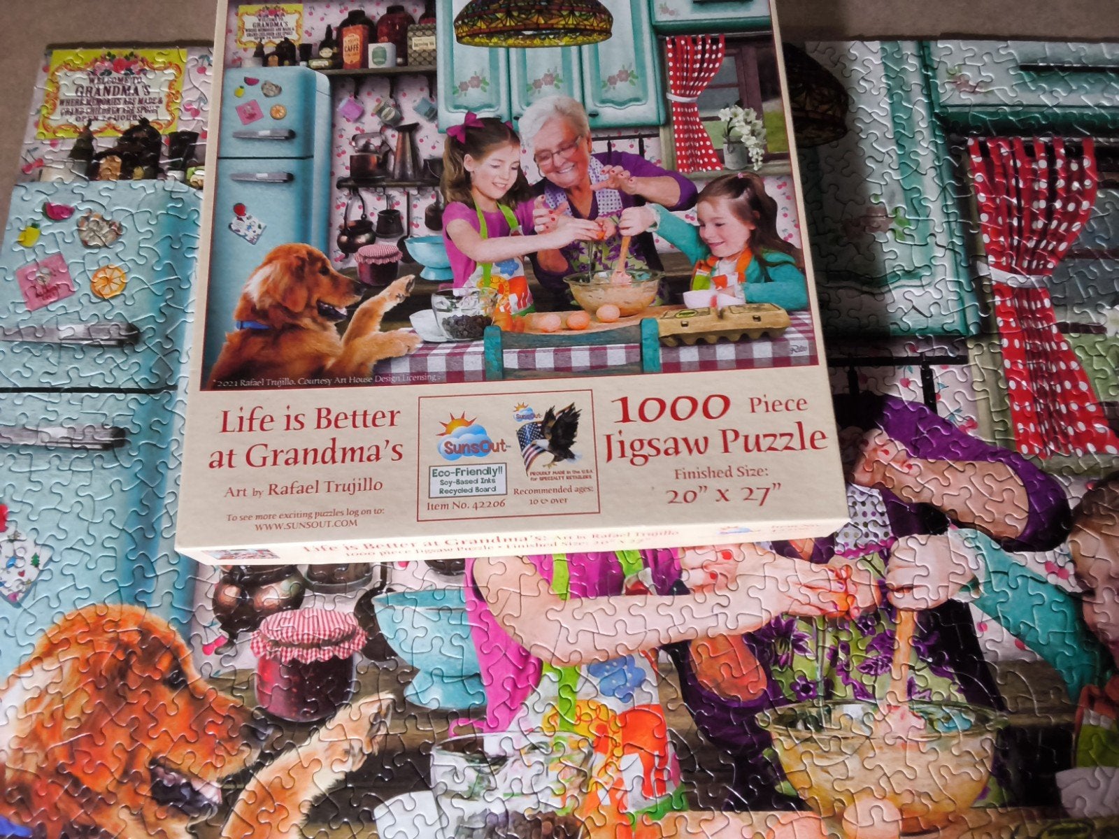 Legpuzzel 1000 stukjes: Life is Better at Grandma's, Ophalen of Verzenden, 500 t/m 1500 stukjes, Zo goed als nieuw, Legpuzzel
