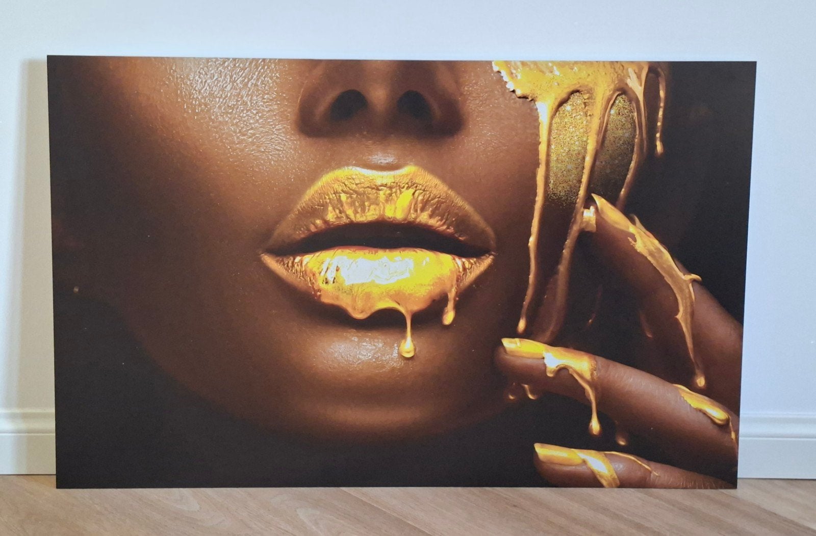 ZGAN! Modern schilderij gouden lippen, Ophalen