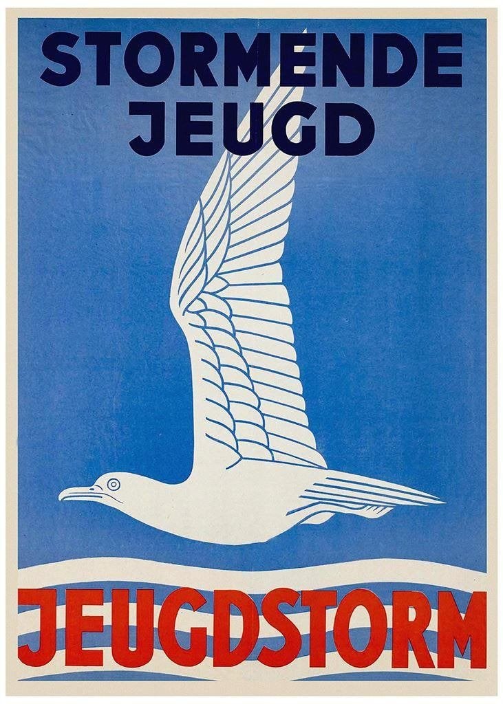 grote JEUGDSTORM Affiche Propaganda Poster n.s.b ., Verzenden, Luchtmacht, Nederland, Foto of Poster