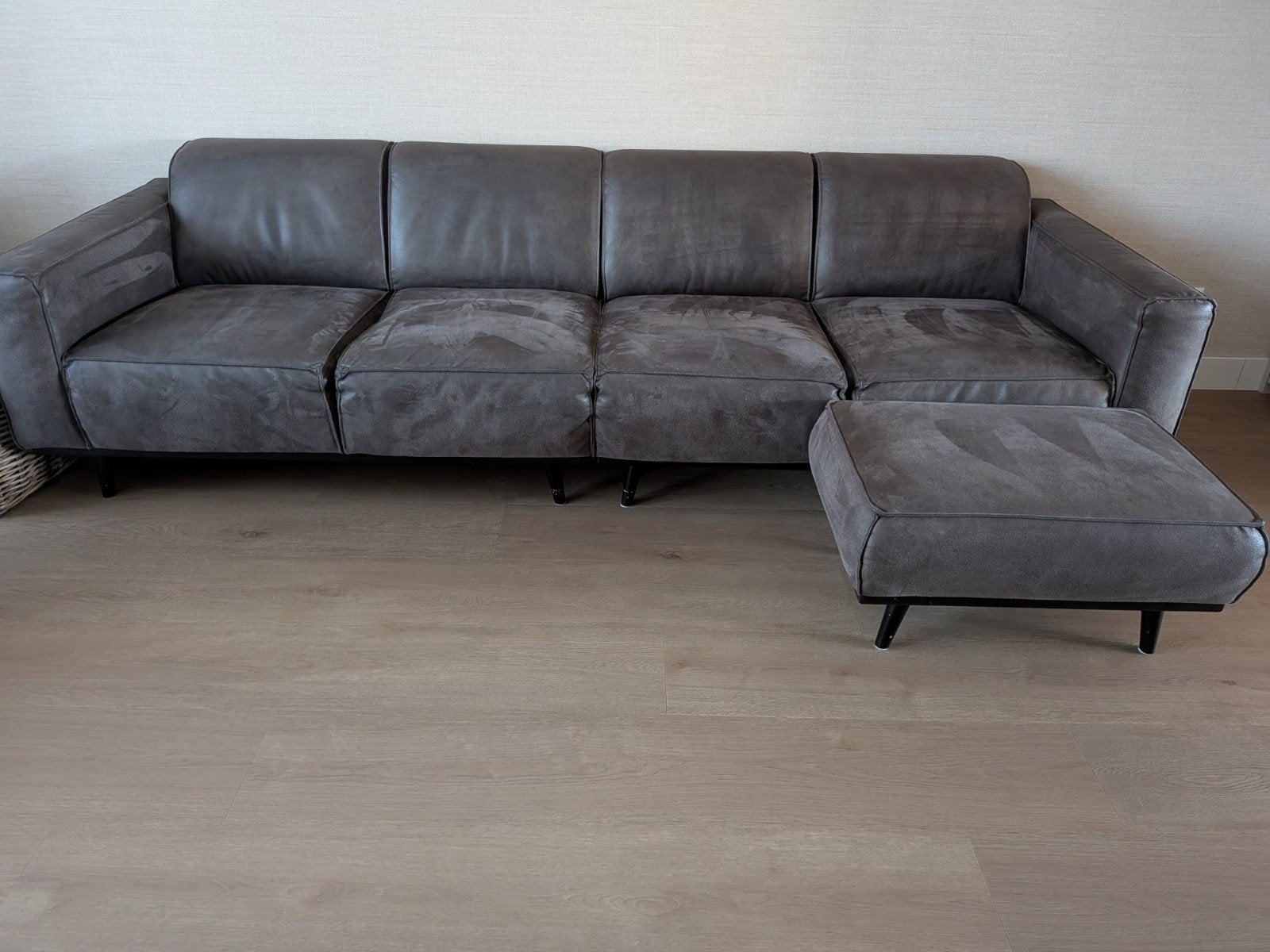 Statement 4 zits bank in ecoleer grijs, Ophalen, Overige materialen, 250 tot 300 cm, Gebruikt