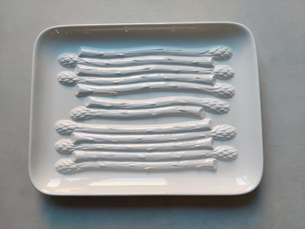 Vintage Asperges Serveerschaal / bord - Keramiek 31x23 cm, Ophalen of Verzenden