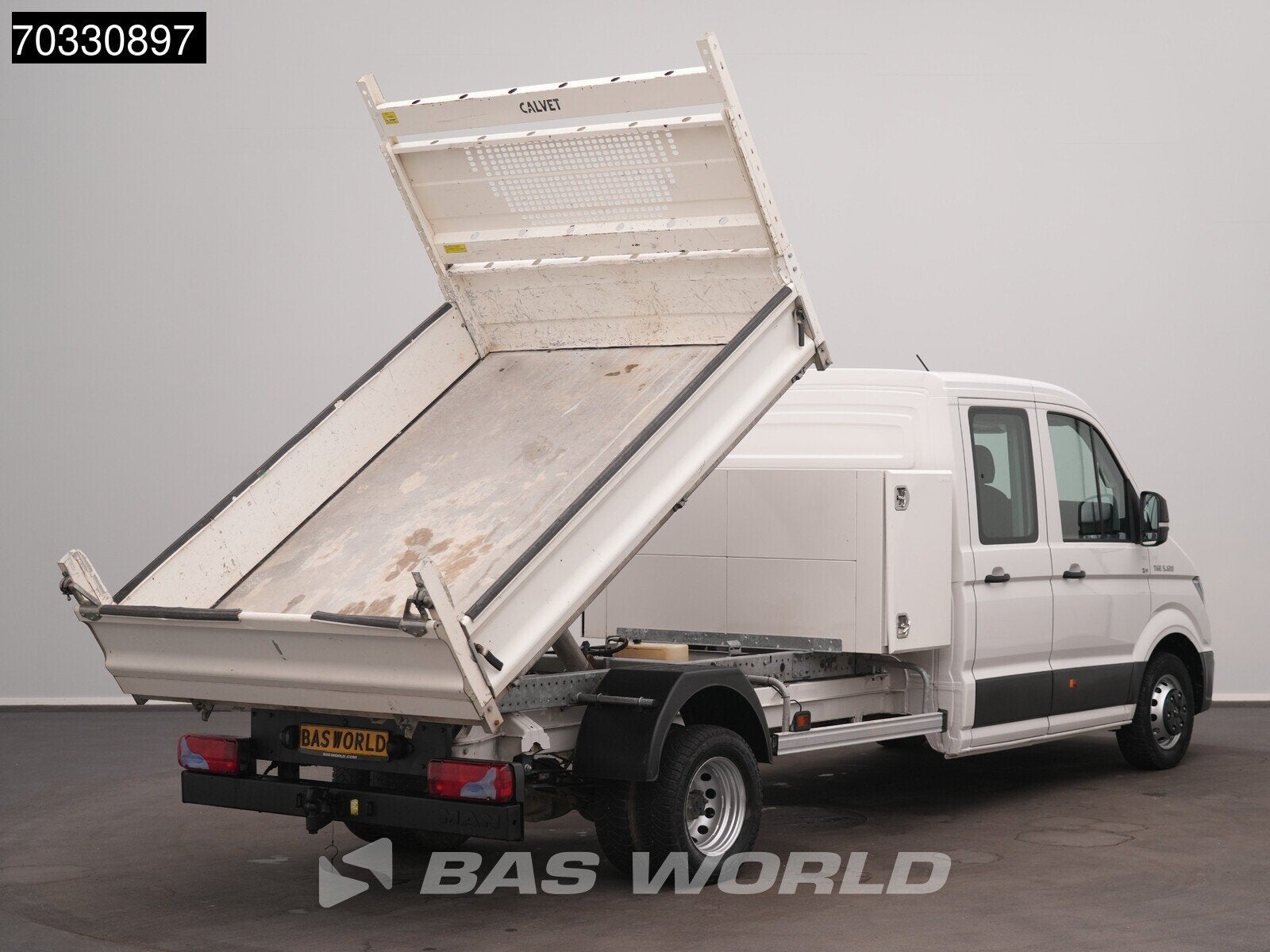 MAN TGE 5.120 Dubbel Cabine Kipper met Kist Dubbellucht 3,5t, Auto's, Bestelauto's, Stof, Gebruikt, Euro 6, 4 cilinders