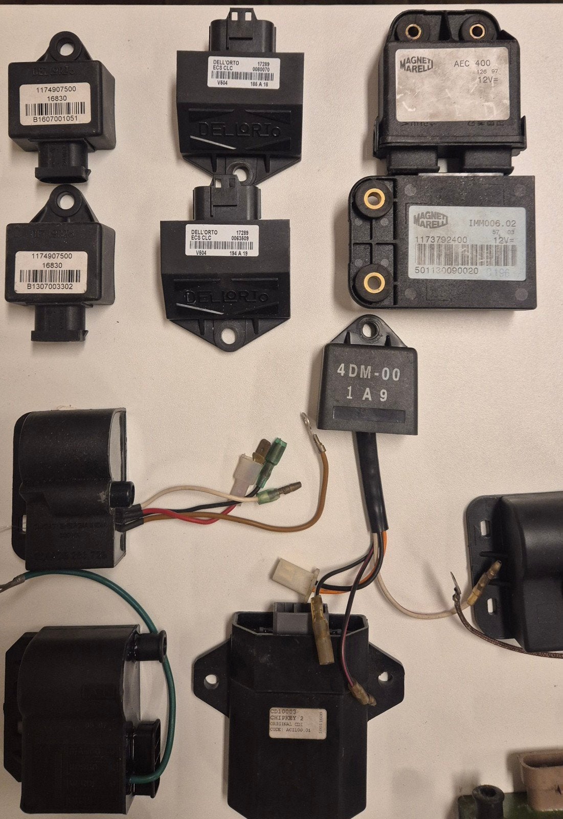 Partij 45x CDI ECU bobine scooter Piaggio, Dell'Orto, etc., Gebruikt, Overige typen, N.v.t, N.v.t