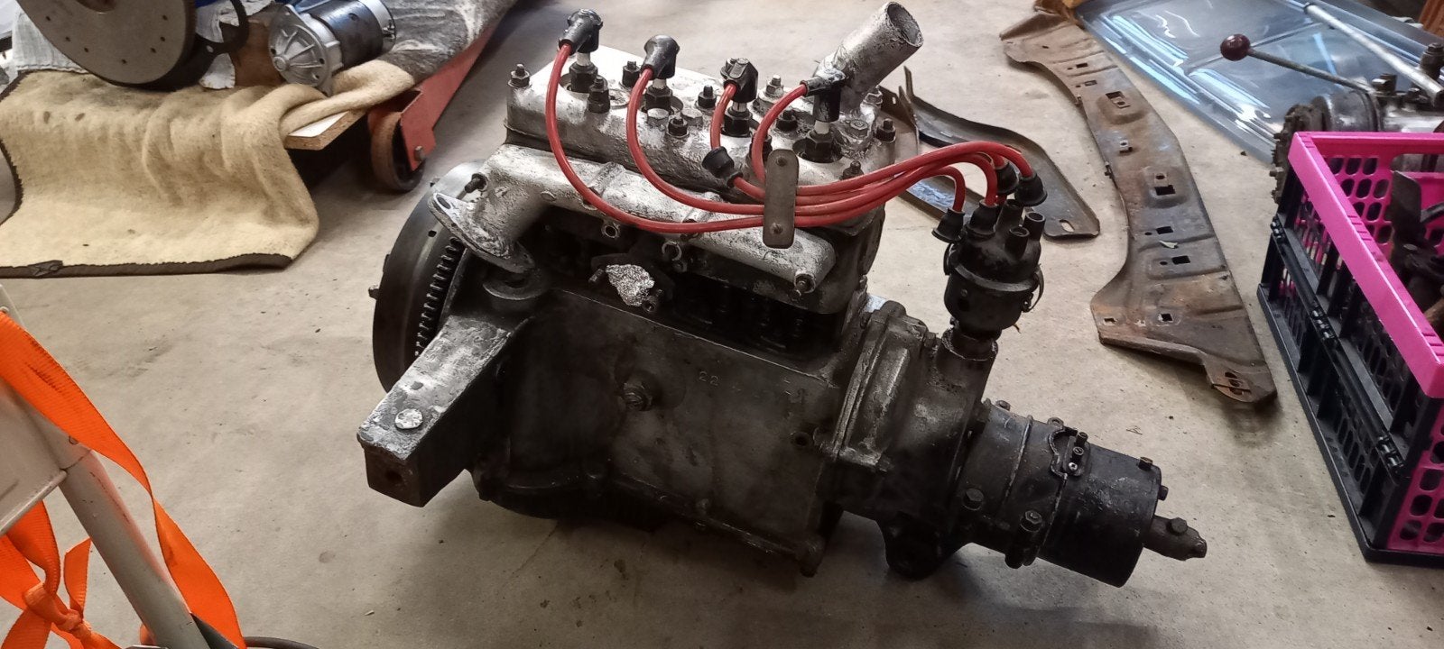 opel laubfrosh motor en bak uit 1927, Ophalen, Gebruikt, Oldtimer onderdelen