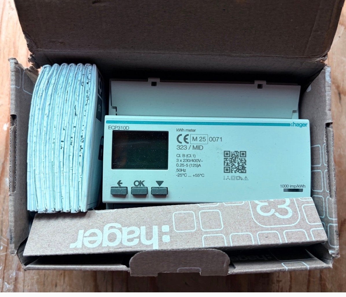Hager ECP310D kWh meter 80A direct MID 3-fase, Ophalen of Verzenden, Nieuw, Hager, Overige typen