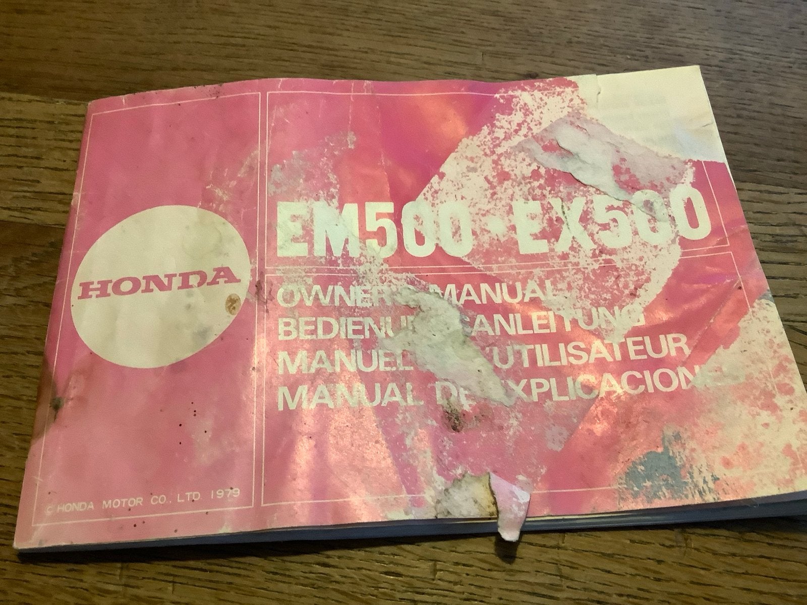 Honda EM500 EX500 Generator Handleiding (1979), Verzenden, Gelezen, Overige onderwerpen