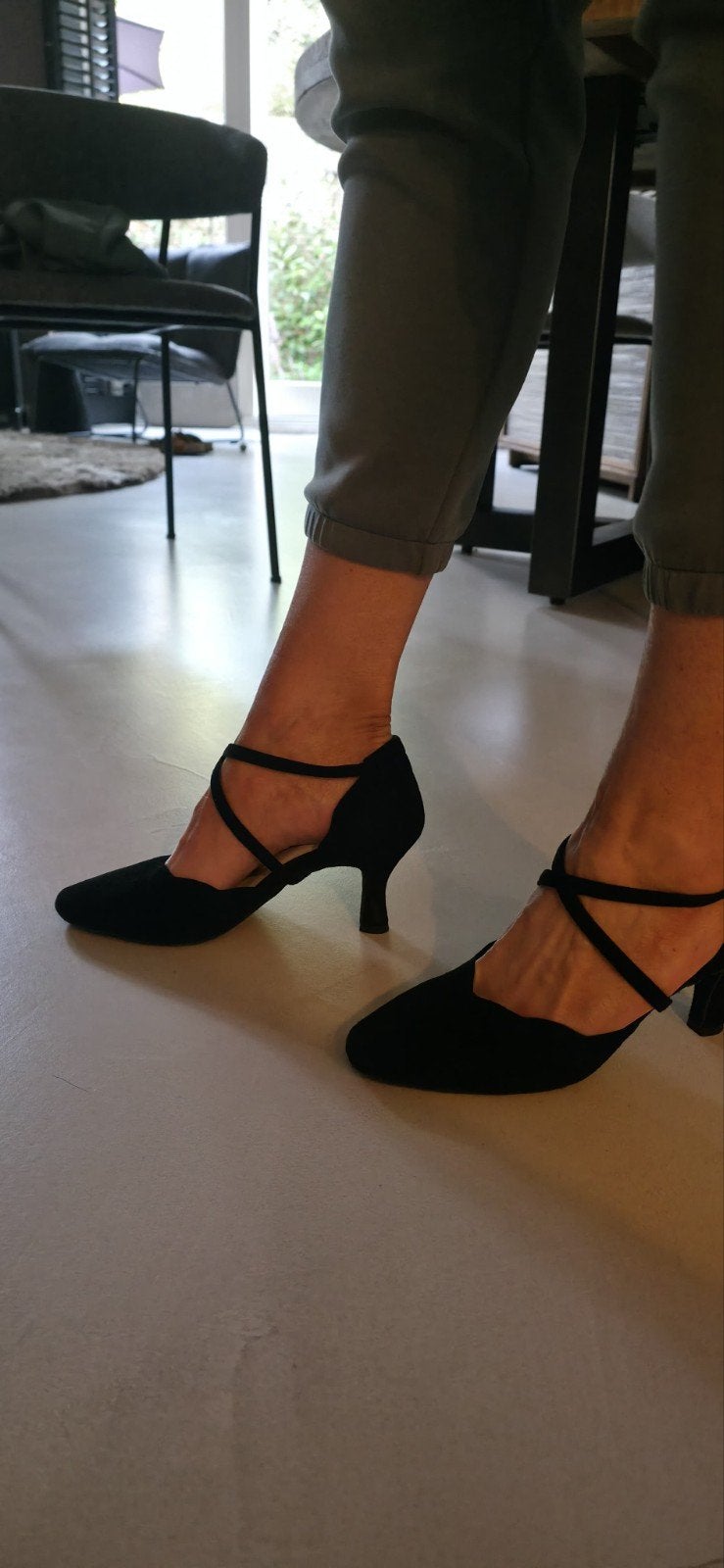 Anna Kern Dansschoenen Zwart Suède Maat 5,5 (38,5), Anna Kern, Ophalen of Verzenden, Zo goed als nieuw, Zwart