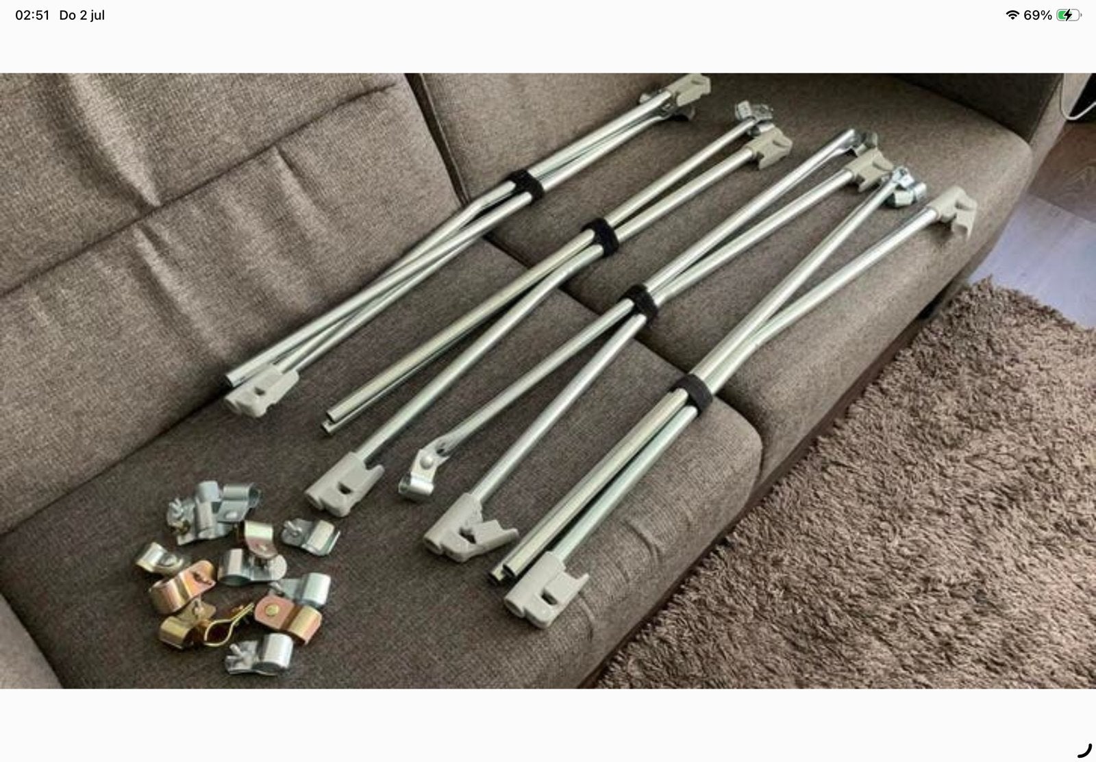 4 dakliggers/stangen, Ophalen, Gebruikt