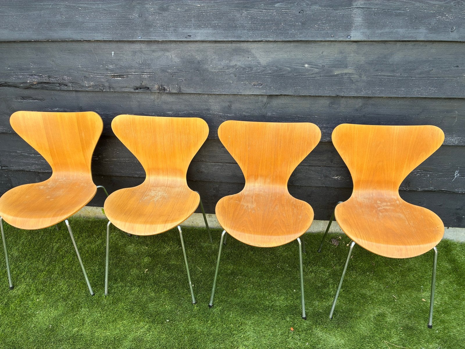 Set van 4 Fritz Hansen Vlinderstoelen - Arne Jacobsen, Antiek en Kunst, Ophalen