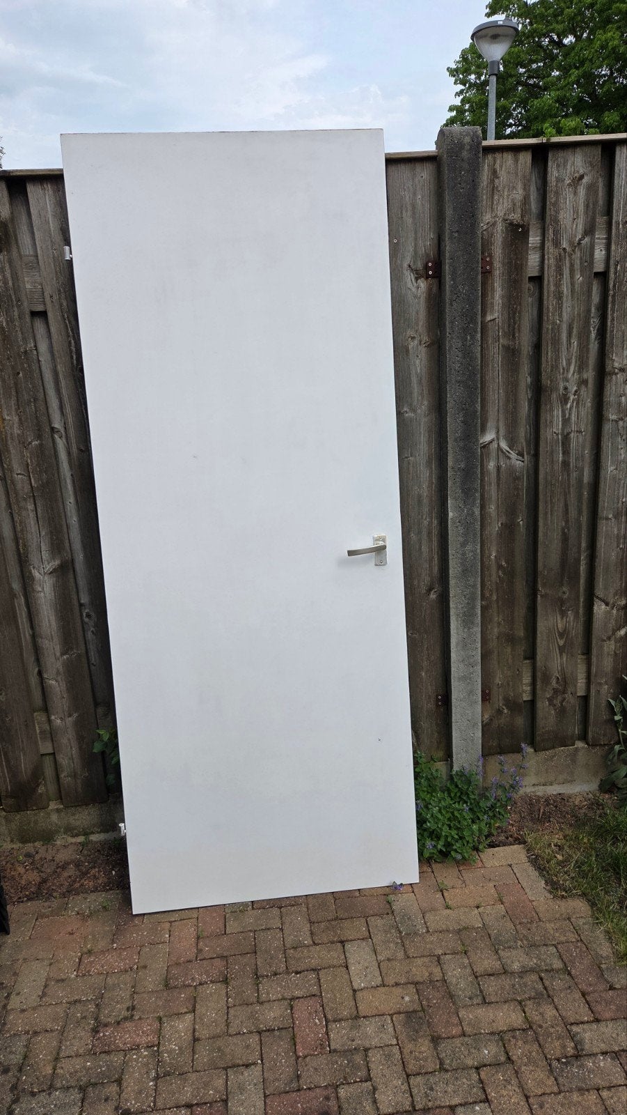 Witte binnendeur met klink - 201.5 bij 80cm, Ophalen, Gebruikt, 80 tot 100 cm, Binnendeur