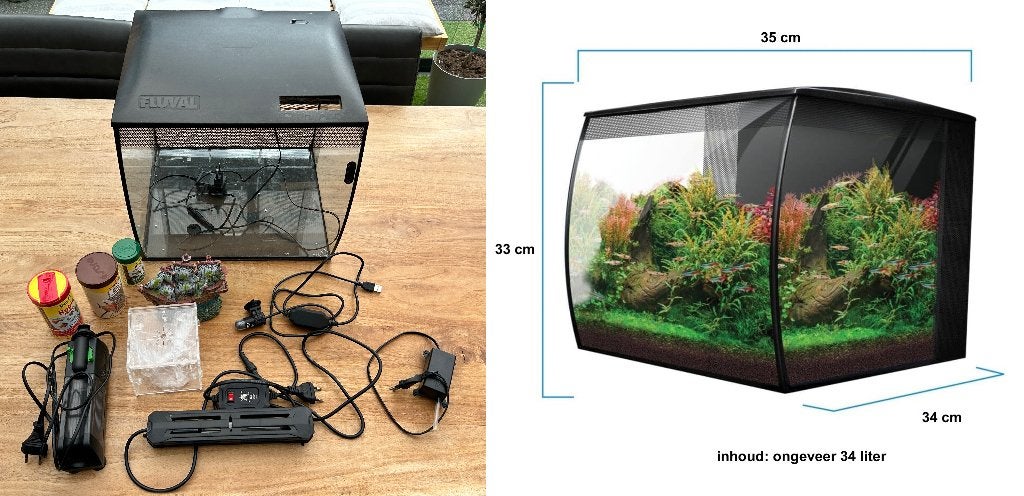 Aquarium Fluval met toebehoren, Ophalen of Verzenden, Gebruikt, Leeg aquarium, Fluval