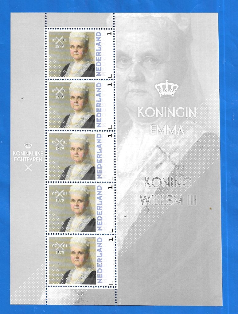 Postzegelmap 4 Kon. Echtparen Willem III & Koningin Emma, Verzenden, Na 1940, Postfris