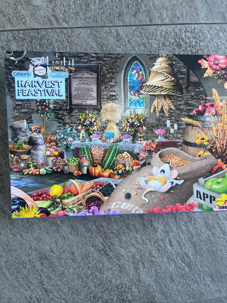 Gibson's Harvest Feastival Legpuzzel 1000 st, Ophalen of Verzenden, Minder dan 500 stukjes, Zo goed als nieuw, Legpuzzel