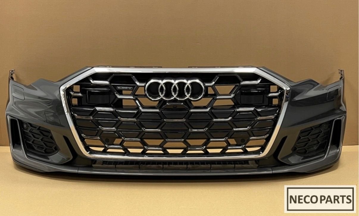 AUDI A6 C8 FACELIFT S-LINE VOORBUMPER 4xPDC  LZ7S ORIGINEEL, Gebruikt, -, Achter, -