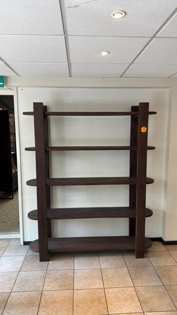 Wandkast mangohout walnoot 160x38x190 cm, Huis en Inrichting, Kasten | Wandmeubels, Ophalen, Met plank(en), Overige materialen