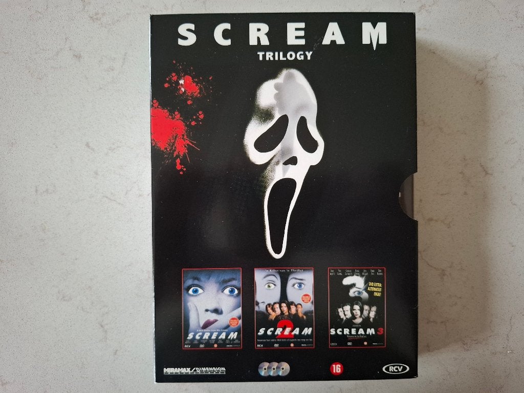 Scream Trilogie DVD Boxset - Horror Klassiekers, Cd's en Dvd's, Dvd's | Horror, Vanaf 16 jaar, Ophalen of Verzenden, Inclusief doosje