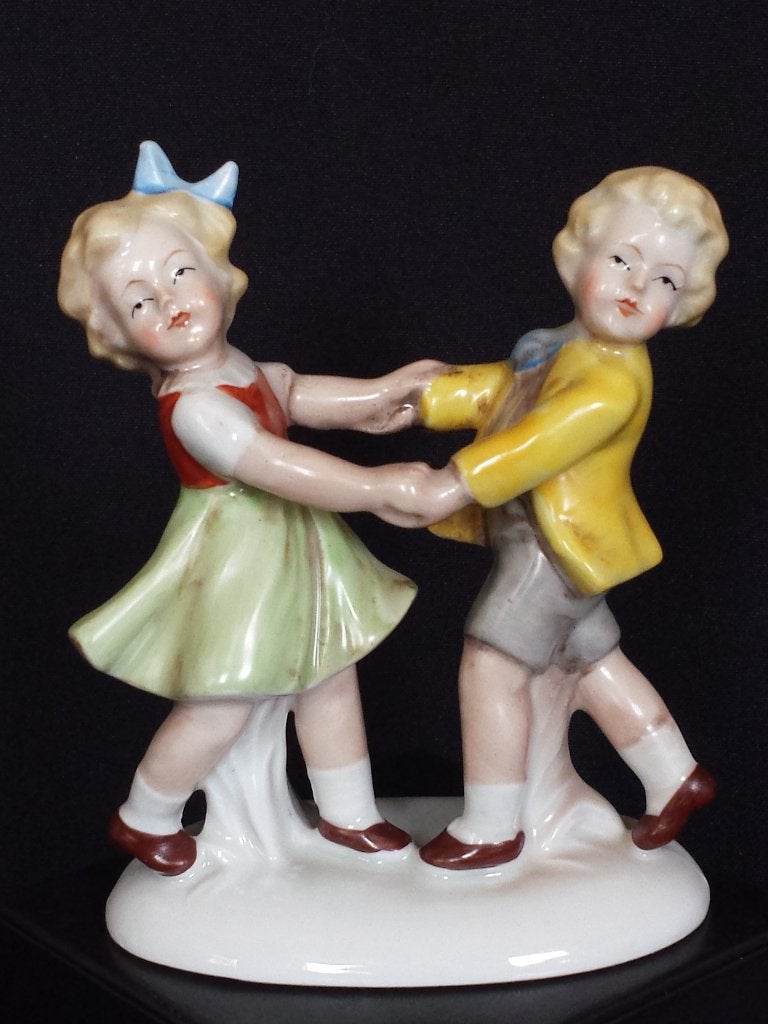 Antiek BEELDJE <> Dansende Kindertjes <> Art Deco 1930, Ophalen of Verzenden