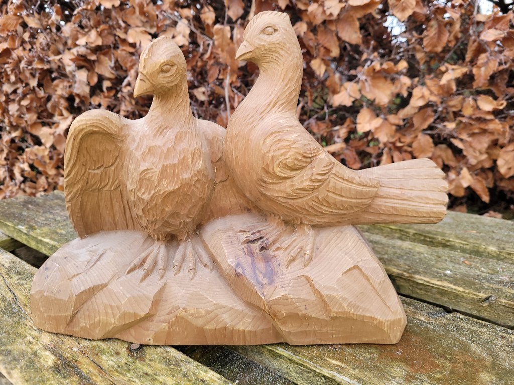 oude handgemaakte houten vogels houtsnijwerk, Ophalen of Verzenden, Houtsnijwerk