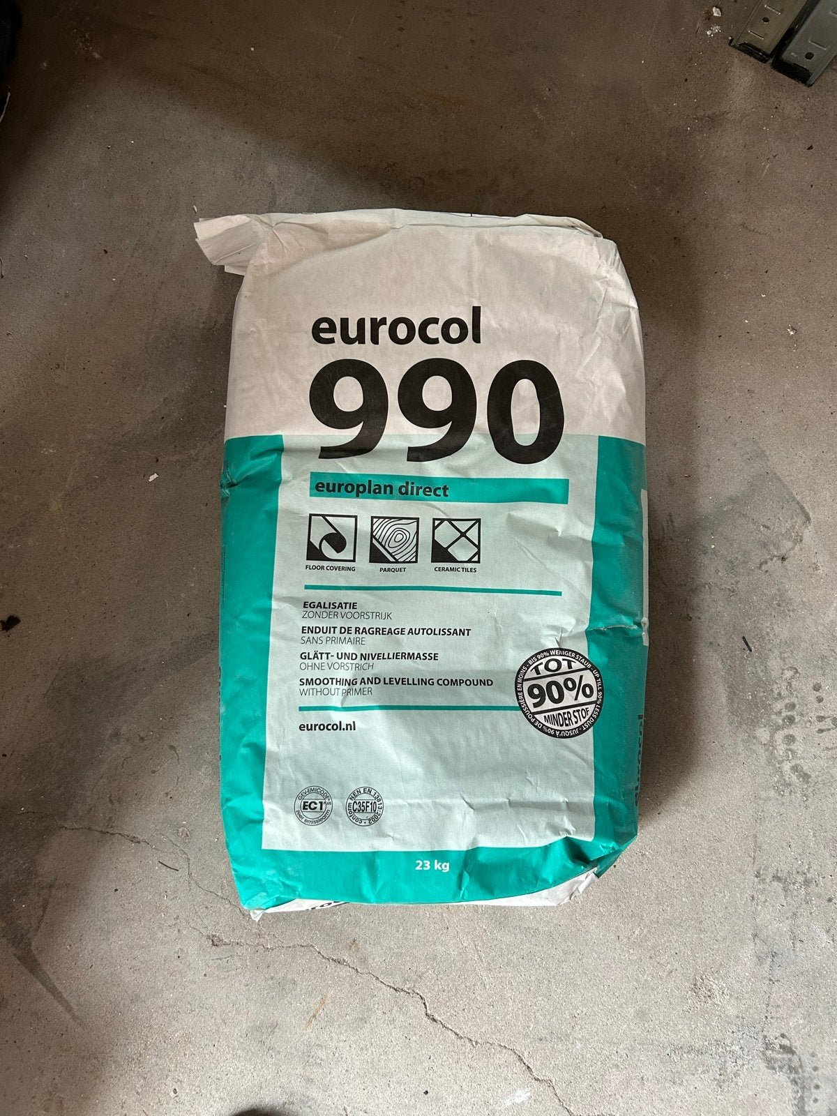 4 zakken Eurocol 990 egalisatie nieuw, Ophalen, Overige typen, Nieuw, Minder dan 20 cm