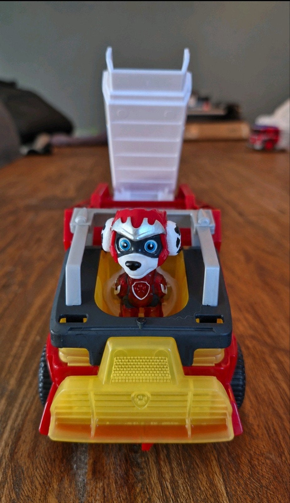 Paw Patrol Mighty Pups: Marshall Brandweerwagen met figuur, Ophalen of Verzenden, Gebruikt