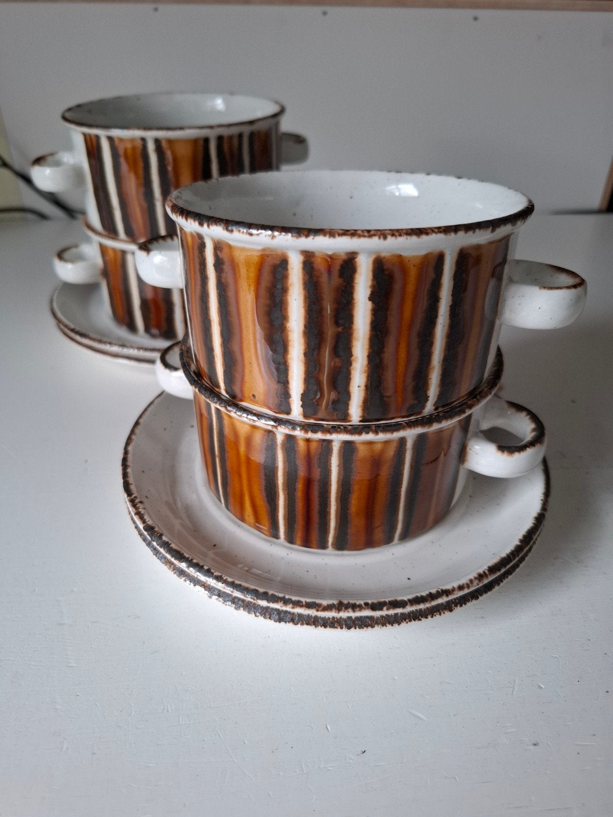 Set van 4 vintage soepkommen van Midwinter, Ophalen of Verzenden, Zo goed als nieuw, Overige stijlen, Kom(men)
