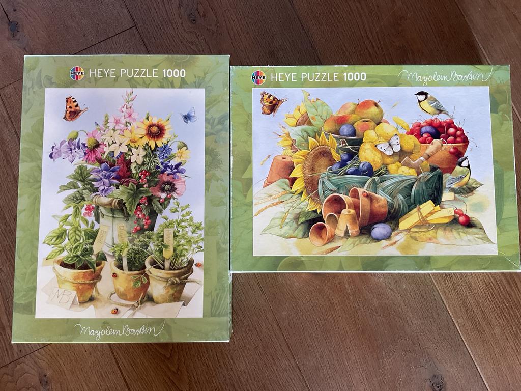 Marjolein Bastin Puzzels 1000 Stukjes - 2 Stuks, Hobby en Vrije tijd, Ophalen, Gebruikt
