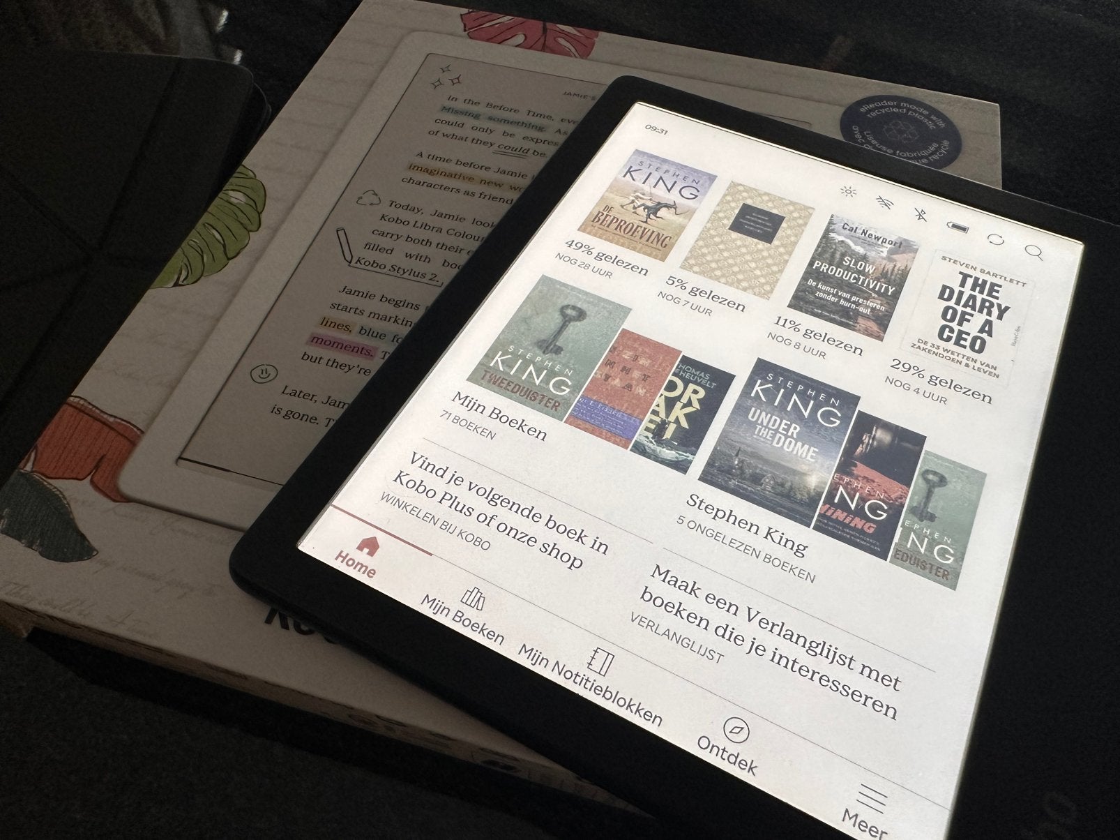Kobo Libra Colour zwart + sleepcover (Als Nieuw!), Computers en Software, Touchscreen, Ophalen of Verzenden, Zo goed als nieuw