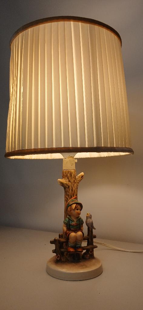 Vintage Goebel Lamp Hummel West Germany Tafellamp Pasch, Gebruikt, Glas, ., Minder dan 50 cm