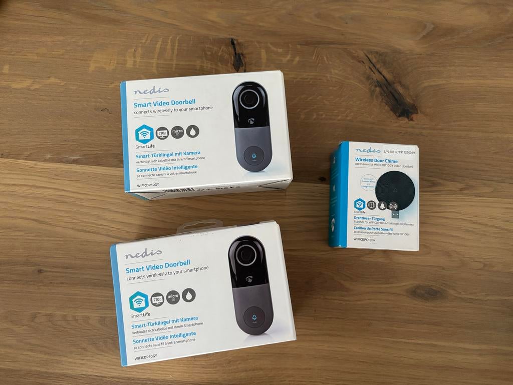 Nedis Smart Video Deurbel + Draadloze Gong (Nieuw), Ophalen of Verzenden, Ingebouwde camera, Nieuw, Draadloos