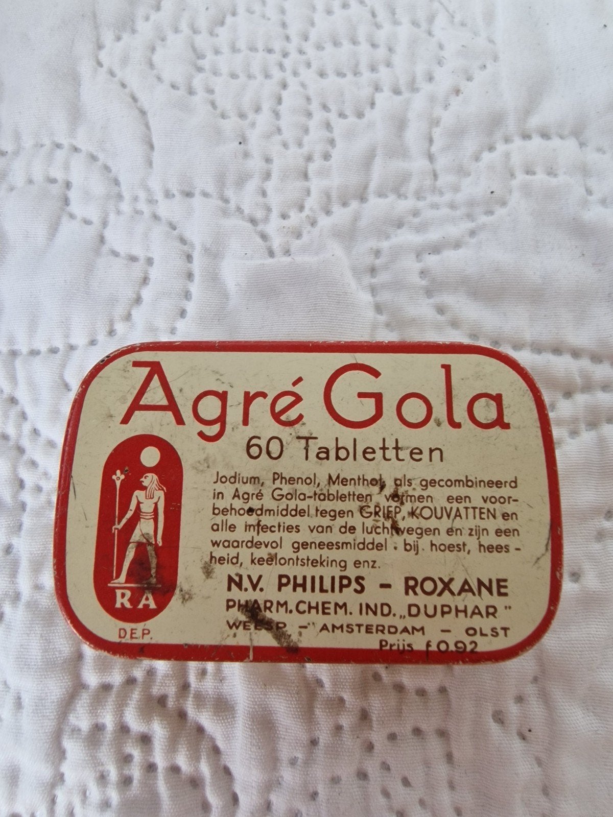 Vintage Agré Gola 60 Tabletten blikje, Ophalen of Verzenden