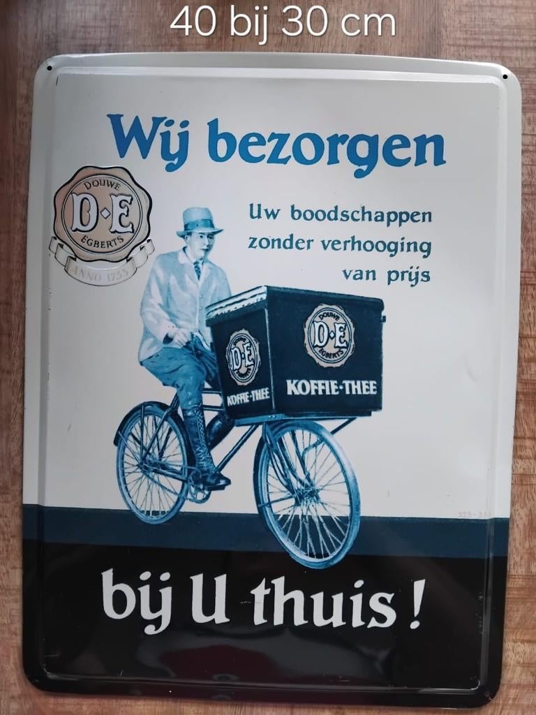 Reclame bord metaal ( 40 bij 30 cm), Ophalen, Zo goed als nieuw, Reclamebord
