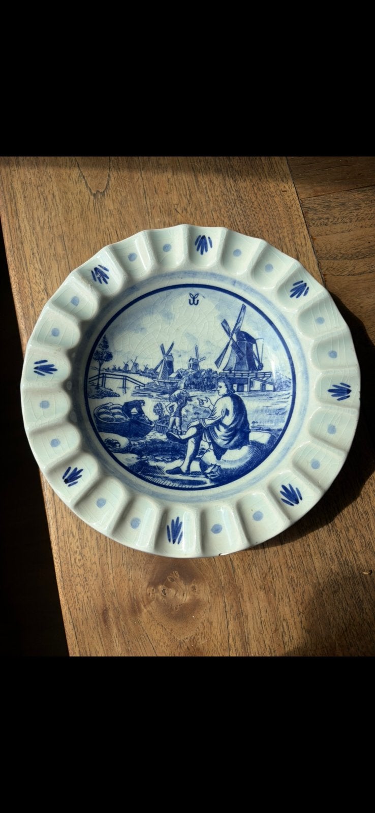 Vintage Wessanen sierbord–Het Fortuin–Jan Luyken Delftsblauw, Ophalen of Verzenden