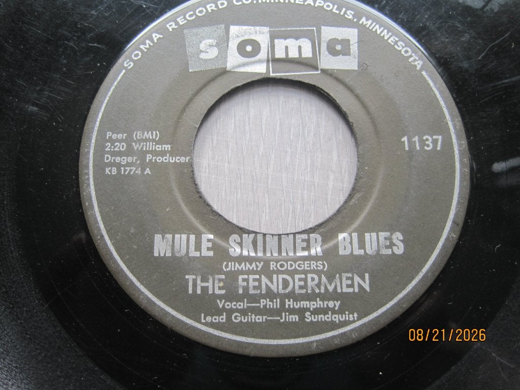 The Fendermen   -   Mule skinner blues, Gebruikt, 7 inch, Ophalen of Verzenden, Overige typen