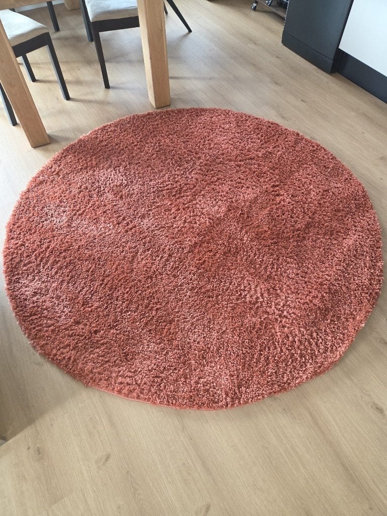 Hoogpolig Vloerkleed Shaggy - Terracotta, Ophalen, Rond, 200 cm of meer, Zo goed als nieuw