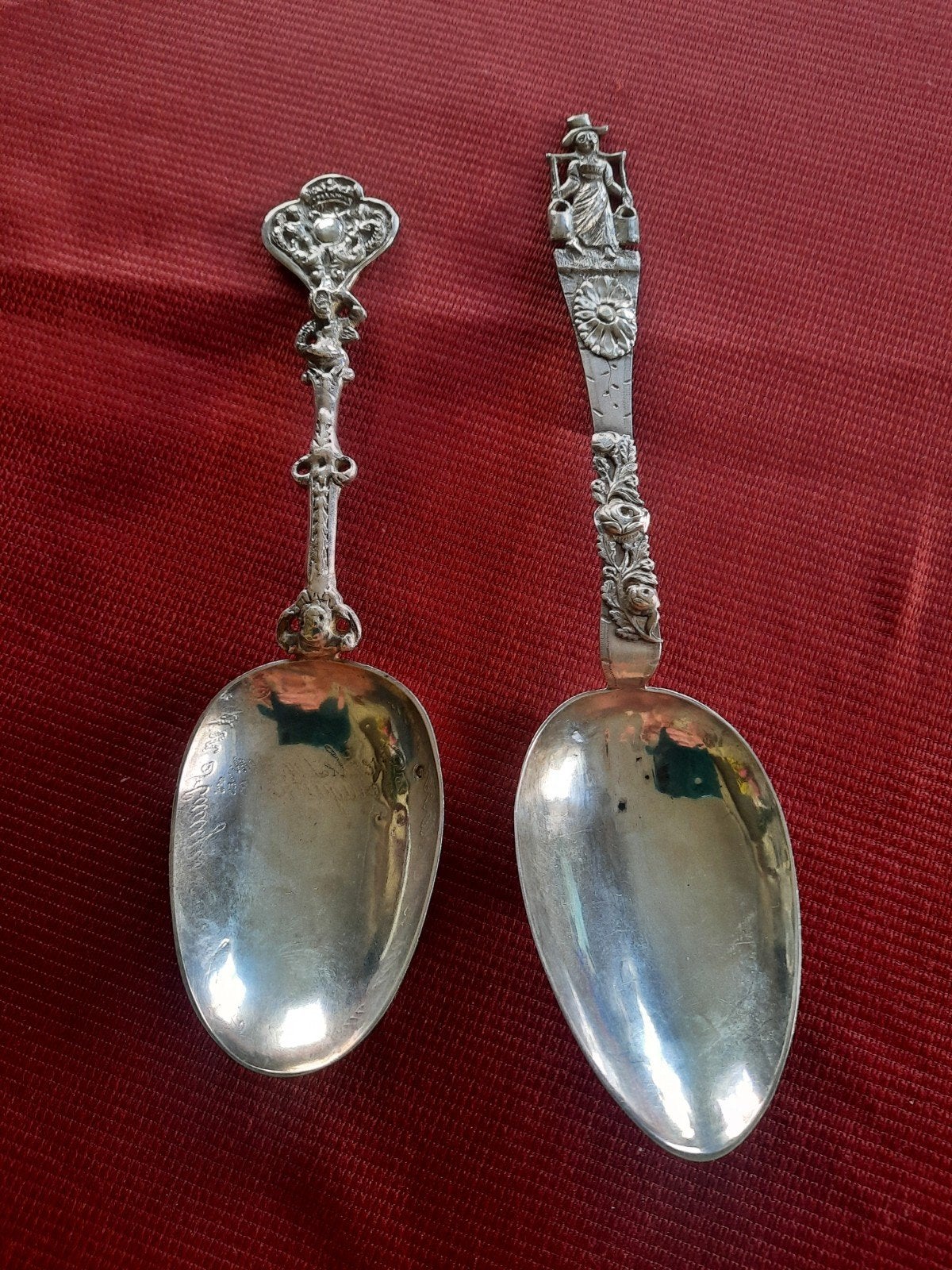 Antieke zilveren geboorte lepels, Ophalen of Verzenden, Zilver