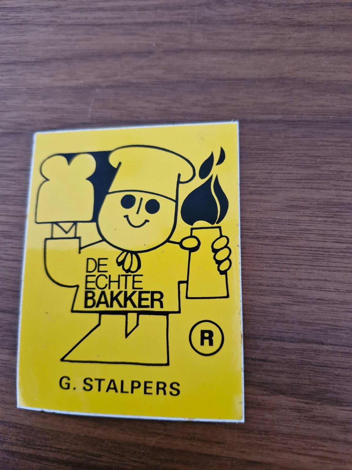 9629 Vintage sticker 'De Echte Bakker G. Stalpers', Ophalen of Verzenden, Gebruikt, Bedrijf of Vereniging